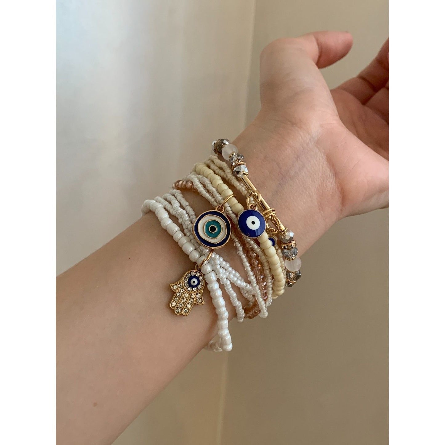 Daisy Flower Beaded Stretch Bracelet