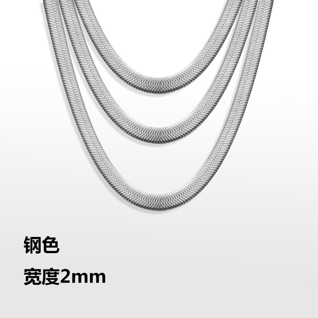 18K Flat Serpentine Chain Bracelet