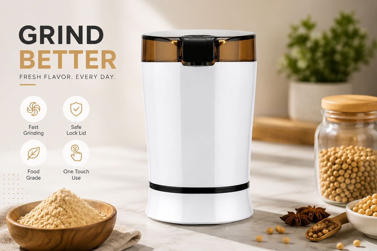 Mini Electric Grain Crusher & Grinder — Stainless Steel | 60W