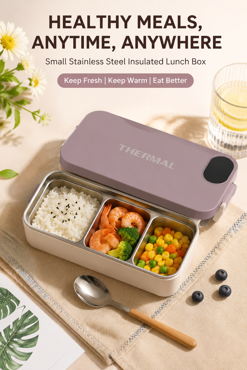 Stainless Steel Lunch Box, 900 ml