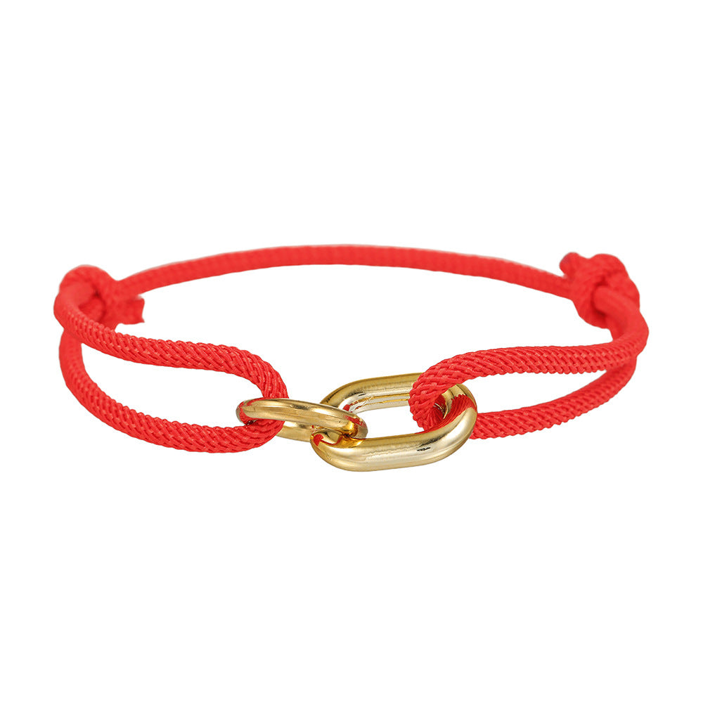 Adjustable Milan Rope Cross Wristband Bracelet