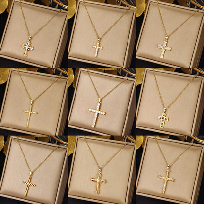 The wind color full cross design sense pendant chain decoration