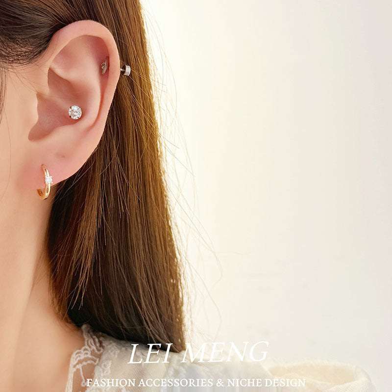 Minimalist style single-ear le women's 2026 high-end and exquisite earrings, cold style earrings