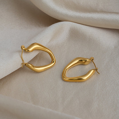 Yiyi high-end irregular ooth ear rings vacuum plated 18K earrings