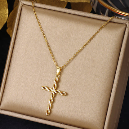 The wind color full cross design sense pendant chain decoration