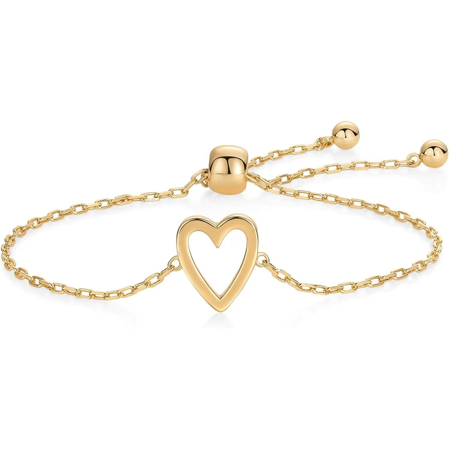 【 18k double-layer heart-shaped bracelet 】 Layered style high-end decoration