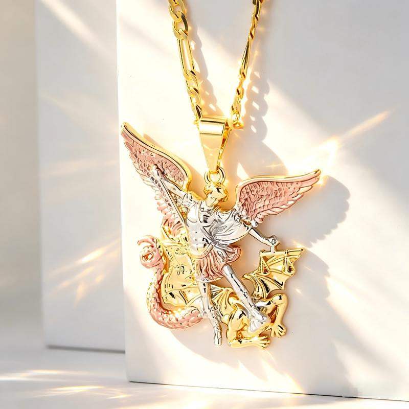 Tri-Tone Angel Guardian-hänge med halsband