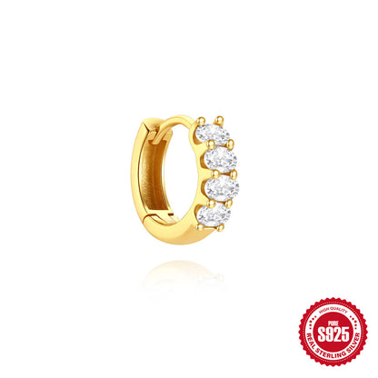 Stacked Style s925 basic horse eye set combination cartilage earring les