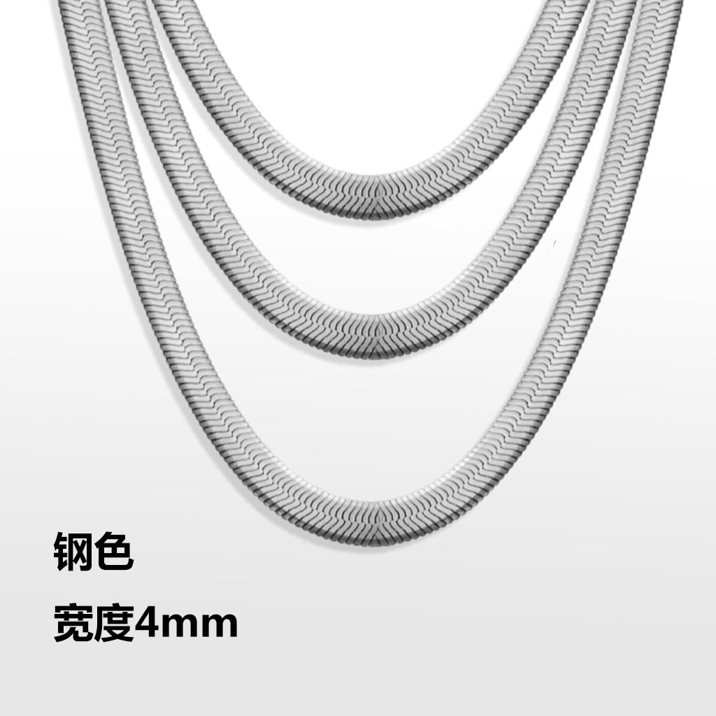 18K Flat Serpentine Chain Bracelet