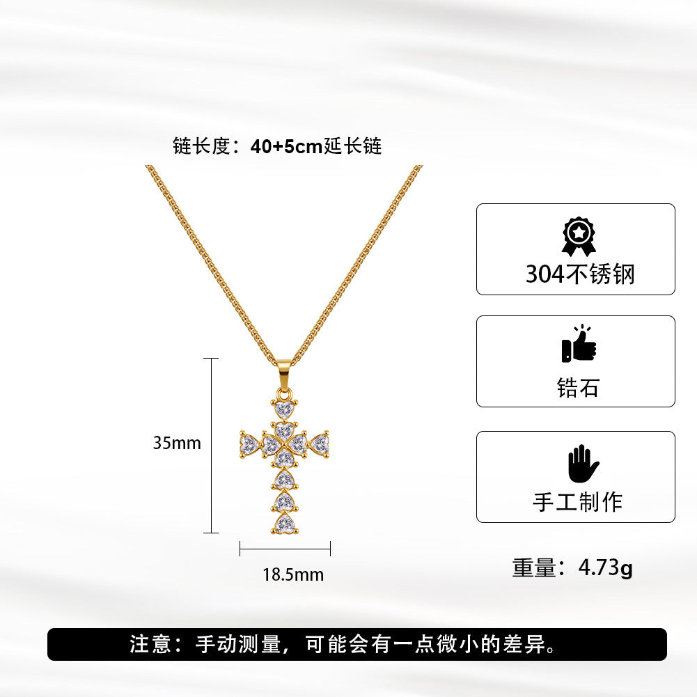 18K cross pendant necklace