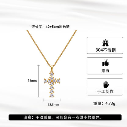 18K cross pendant necklace