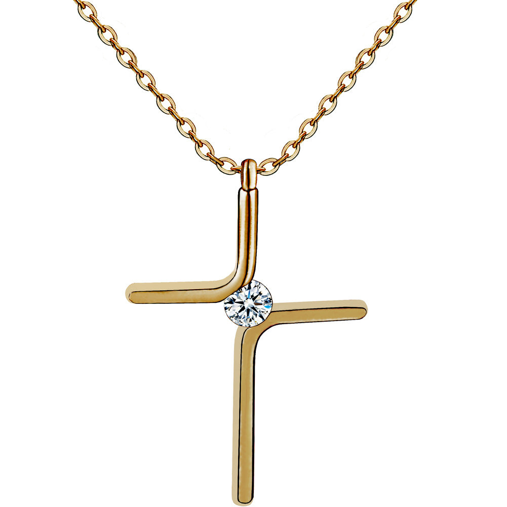 Cross pendant three-color chain women's accessory