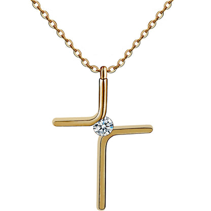 Cross pendant three-color chain women's accessory