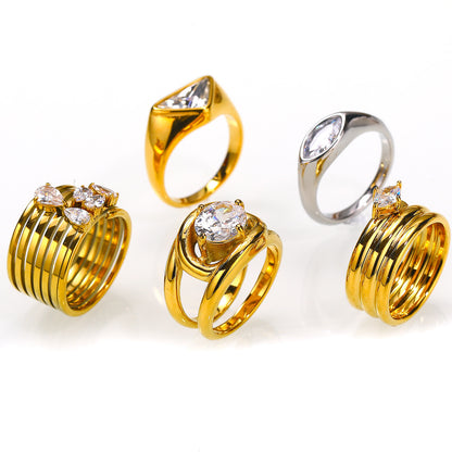 A -style design with an arc-shaped ring for women