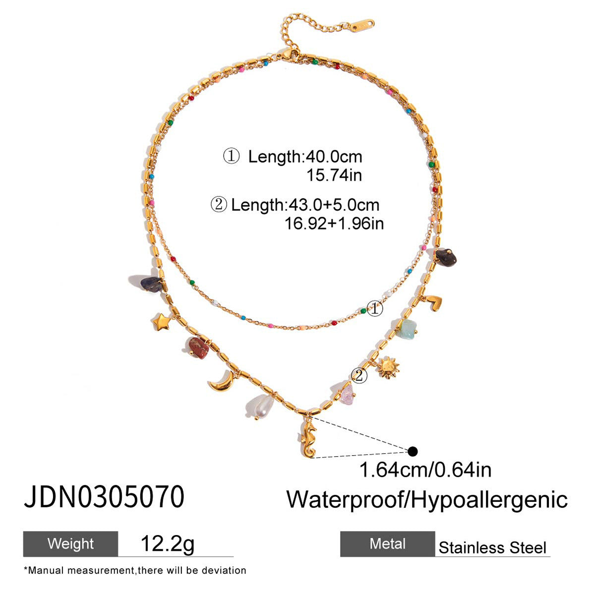 18K Pearl Heart Cross Pendant Necklace