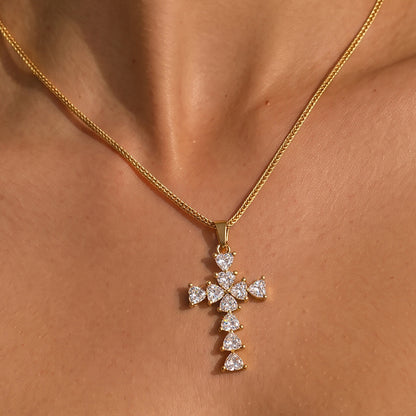 18K cross pendant necklace