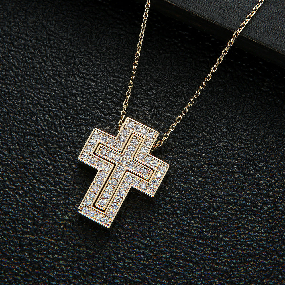 European-style seven-color cross decorative pendant, double-wear cross pendant