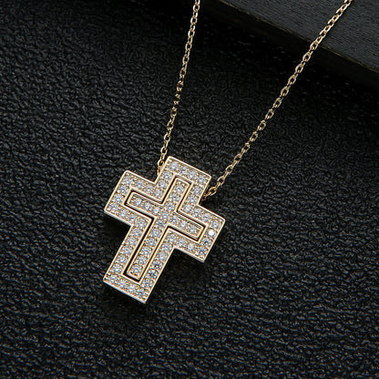 European-style seven-color cross decorative pendant, double-wear cross pendant