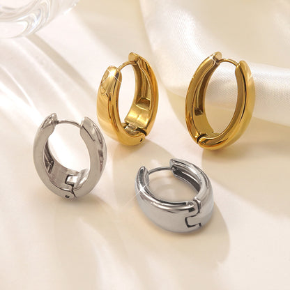 High-end earring with 18k circular plating, elegant earrings