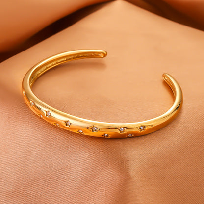18K Five-Pointed Star Inlaid Women's Bracelet