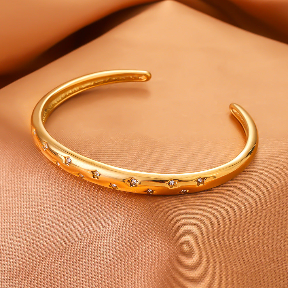 18K Five-Pointed Star Inlaid Women's Bracelet