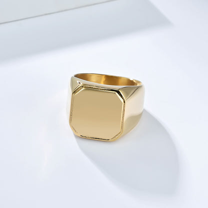 Square seal ooth ring, high-quality men's jewelry