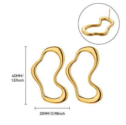 Trendy 18k earrings, high-end three-dimensional stud earrings and earrings