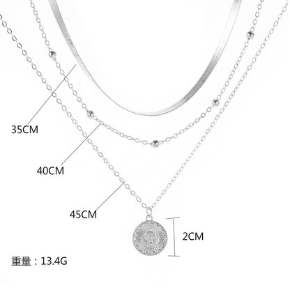 Multi-layer lotus pendant accessory for women's chain decoration