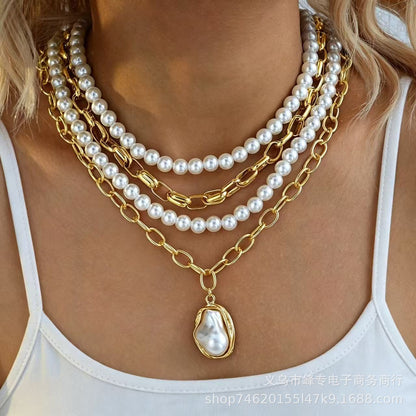 Flower and pearl versatile women's street style jewelry