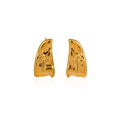 Trendy 18k earrings, high-end three-dimensional stud earrings and earrings
