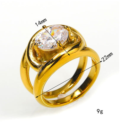 A -style design with an arc-shaped ring for women