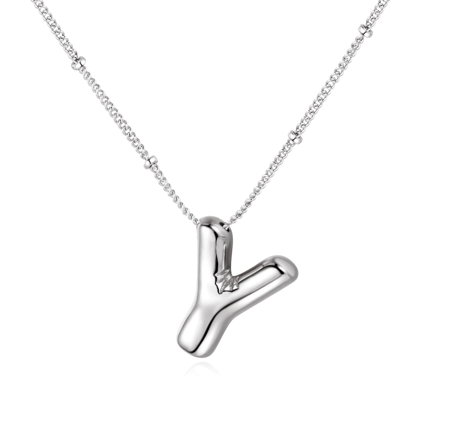 18K balloon letter silver bubble 26 English pendant ornaments