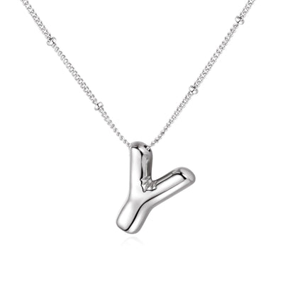 18K balloon letter silver bubble 26 English pendant ornaments