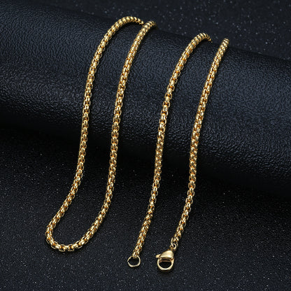 A popular  hip-hop accessory from Europe and America, a titanium steel gold-plated and diamond-encrusted YS cross pendant necklace