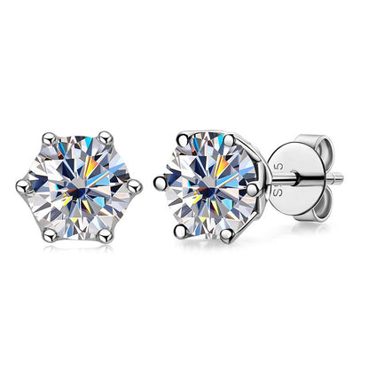 D-color 0.5-2 carat moissanite ear stud S925 with GRA certificate overtest pen