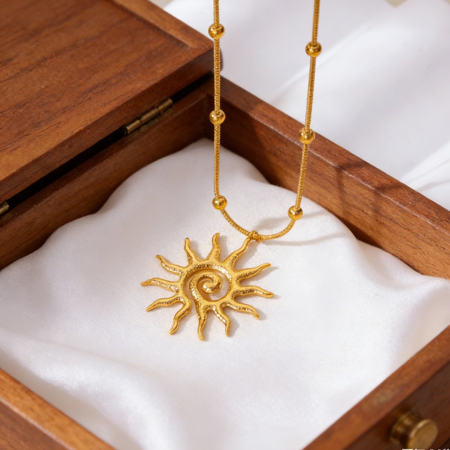 Sunflower Pendant Sweater Chain Necklace