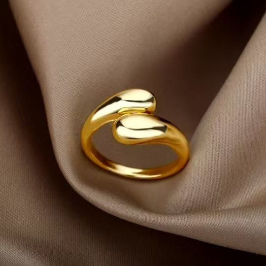 Adjustable color opening, lightweight luxury ring, ladies' irregular opening, ooth drip ring