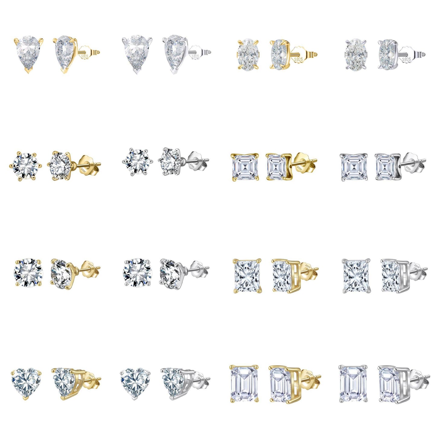 S925 silver ear studs