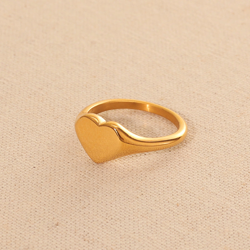 Wind heart ring, ooth and versatile heart ring, wind plated 18k heart ring decoration