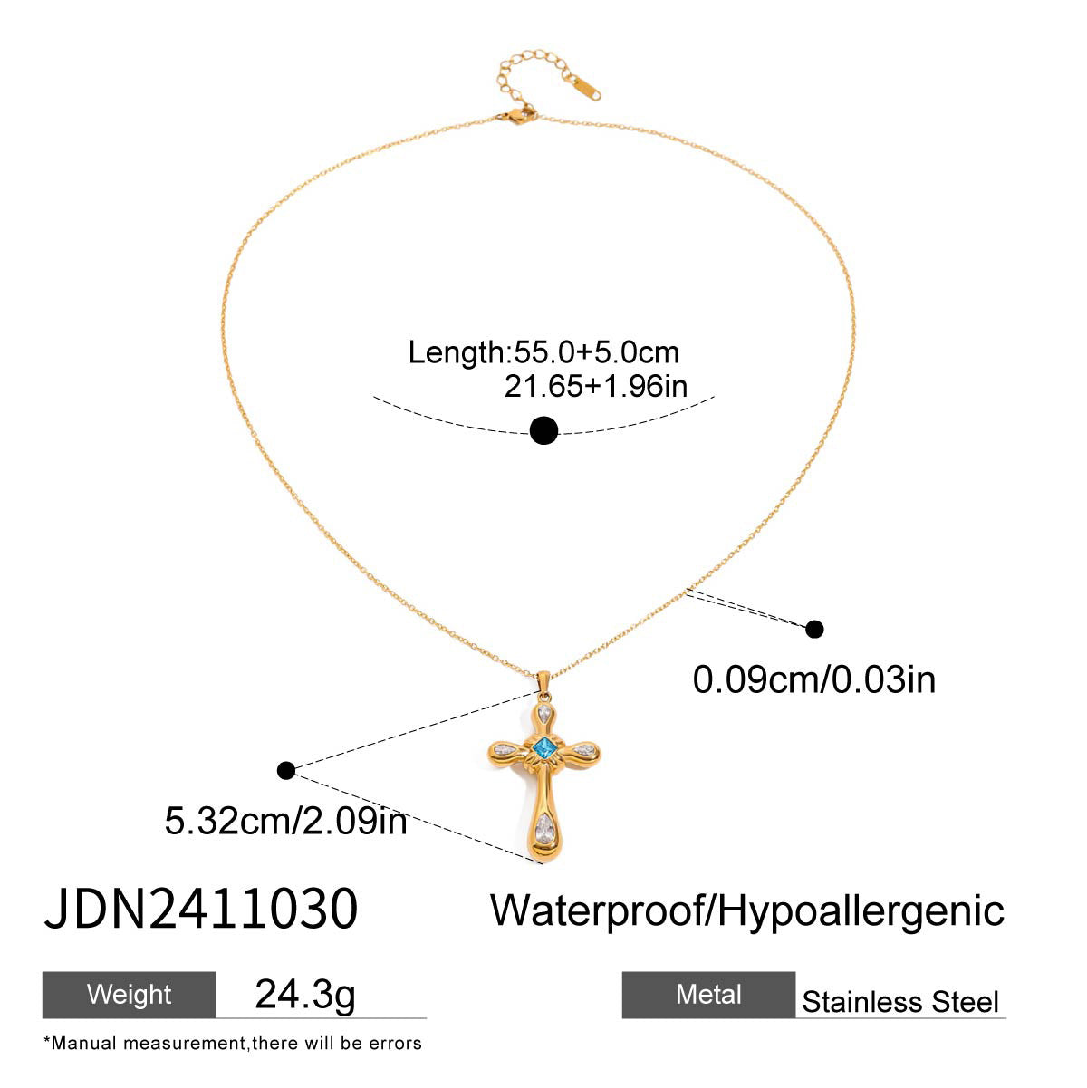 The elegant 18k cross pendant is a high-end jewelry design