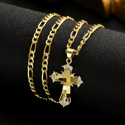 Cross pendant for men, androgynous style, Yiwu jewelry and necklace for women