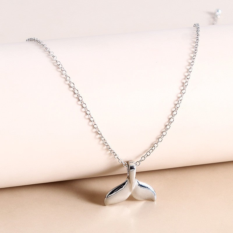 Mermaid & Dolphin Tail Pendant Necklace