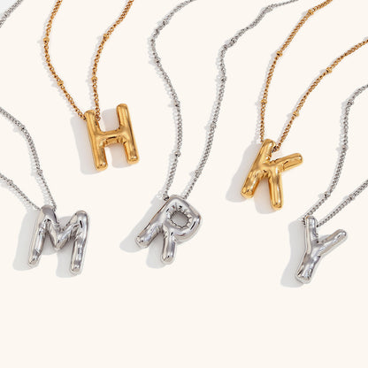 18K balloon letter silver bubble 26 English pendant ornaments