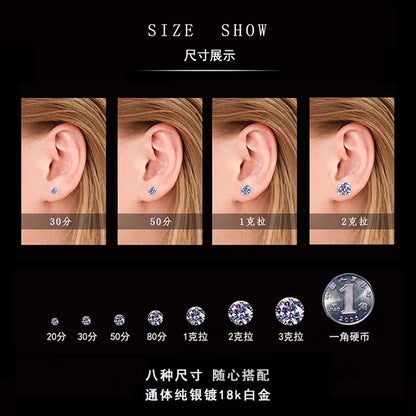 s925 Moissanite Stud Earrings for Women, Classic four-prong  stud earrings and earrings