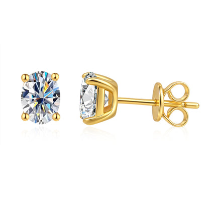 Oval stud earrings for women