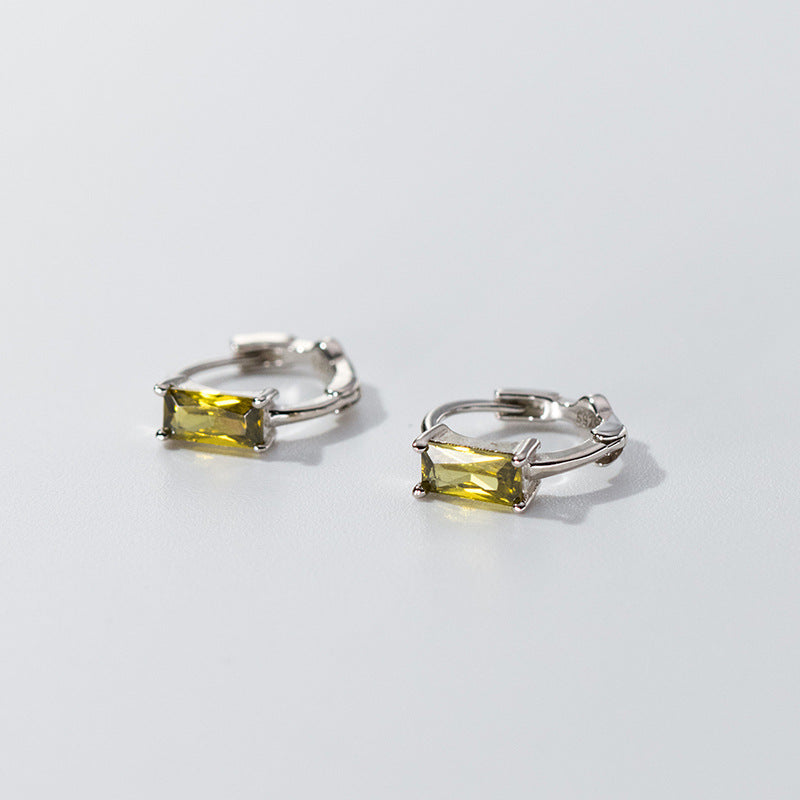MOQ=2PCS s925 Exquisite colorful square ear le style design elegant and stylish earrings for women M04358