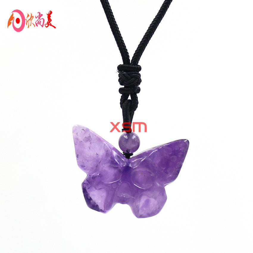 Autumn and winter crystal  carved animal pendants and necklaces for women