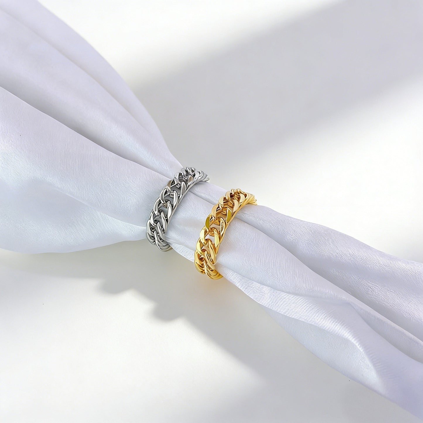 Chain rings, versatile accessories for both men and women, 18K couple rings