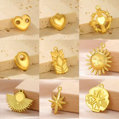 Heart-shaped sun star pendant earrings bracelet jewelry making pendant
