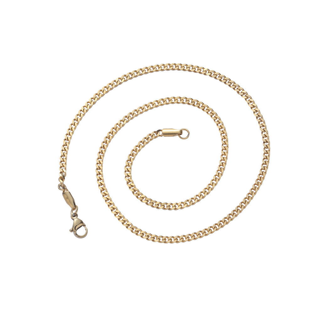 3mm18K ooth Cuban chain